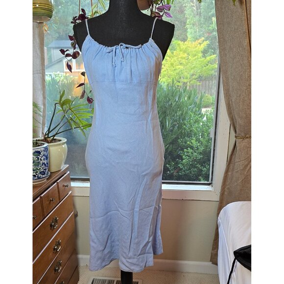 Forever 21 Violet Linen Midi Dress L - Picture 1 of 5